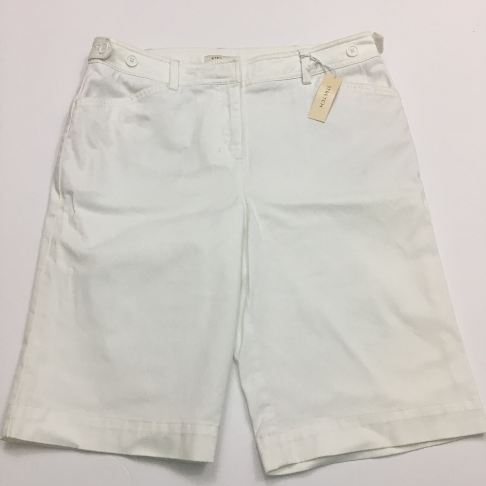 JNY Bermuda Cotton Walking Shorts Size 10 White !J